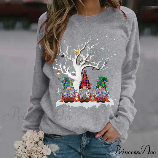 Hooded Oversize Workout Ugly Xmas Long Sleeve Loose Christmas Hoodie Grey / S Christmas Hoodies-L
