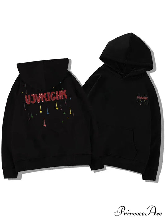 Humorous Graffiti Graphic Y2K Hoodie Black / M(40-50KG) hoodies-241228