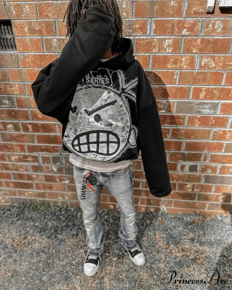 Illustrated Graphic Printed Hoodie hoodies-241228