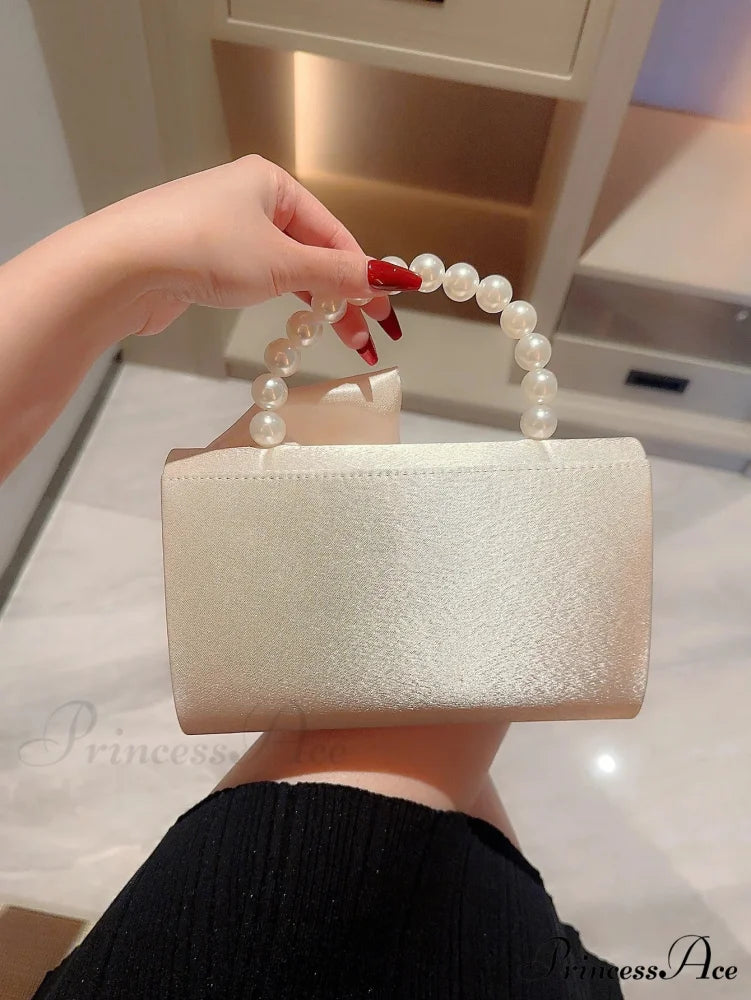 Imitation Pearl Blossom Marriage Evening Clutch Bag clutchbag-250126