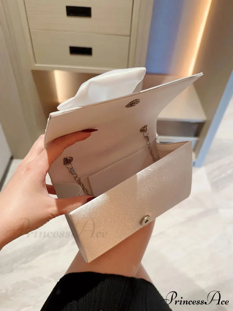 Imitation Pearl Blossom Marriage Evening Clutch Bag clutchbag-250126