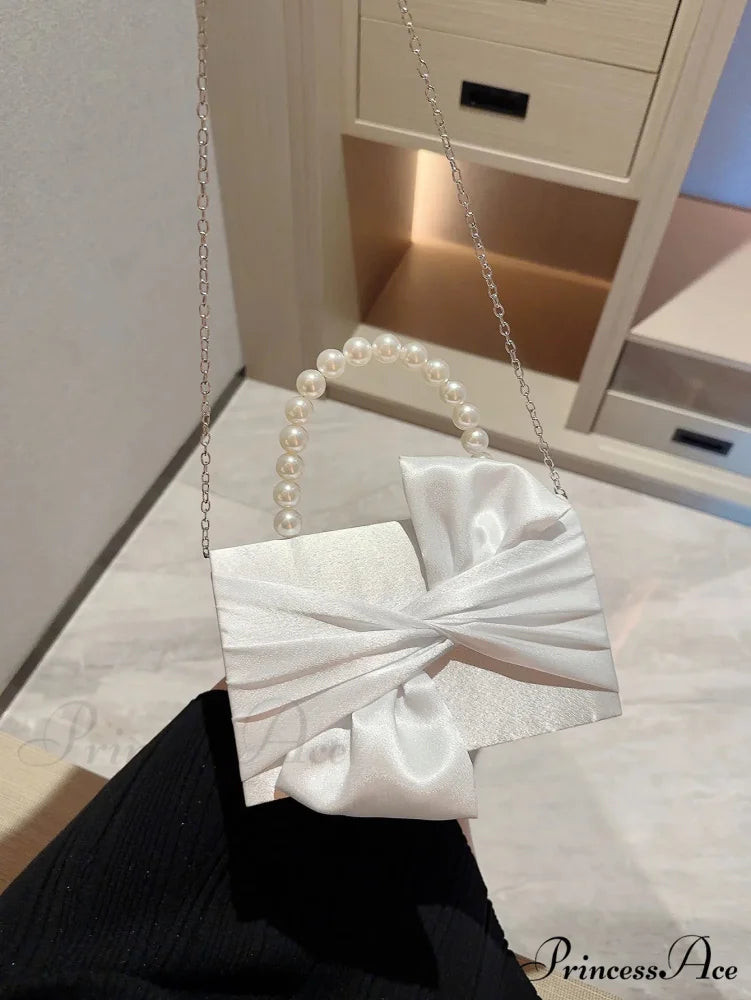 Imitation Pearl Blossom Marriage Evening Clutch Bag clutchbag-250126