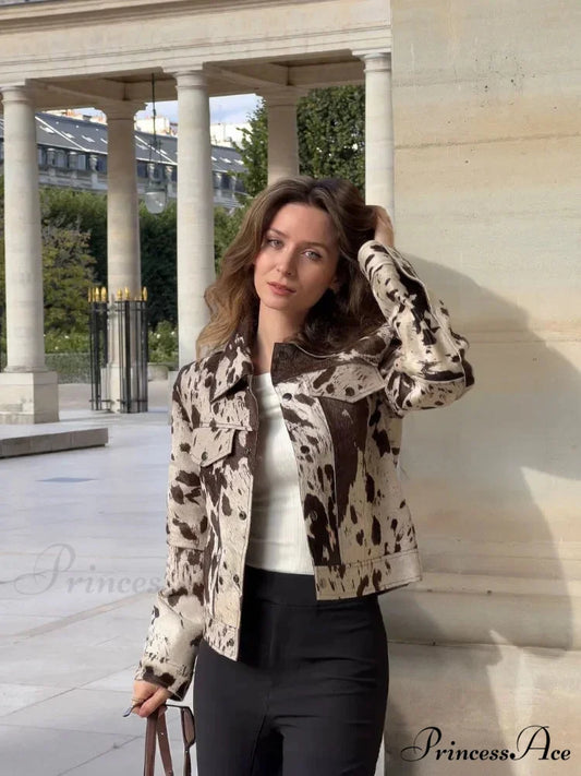 Imprinted Collar Velvet Jacket coats-241228