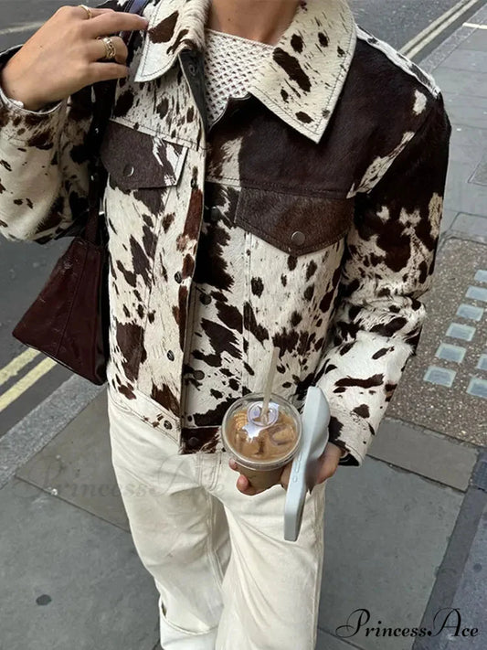 Imprinted Collar Velvet Jacket Figure Color / S coats-241228