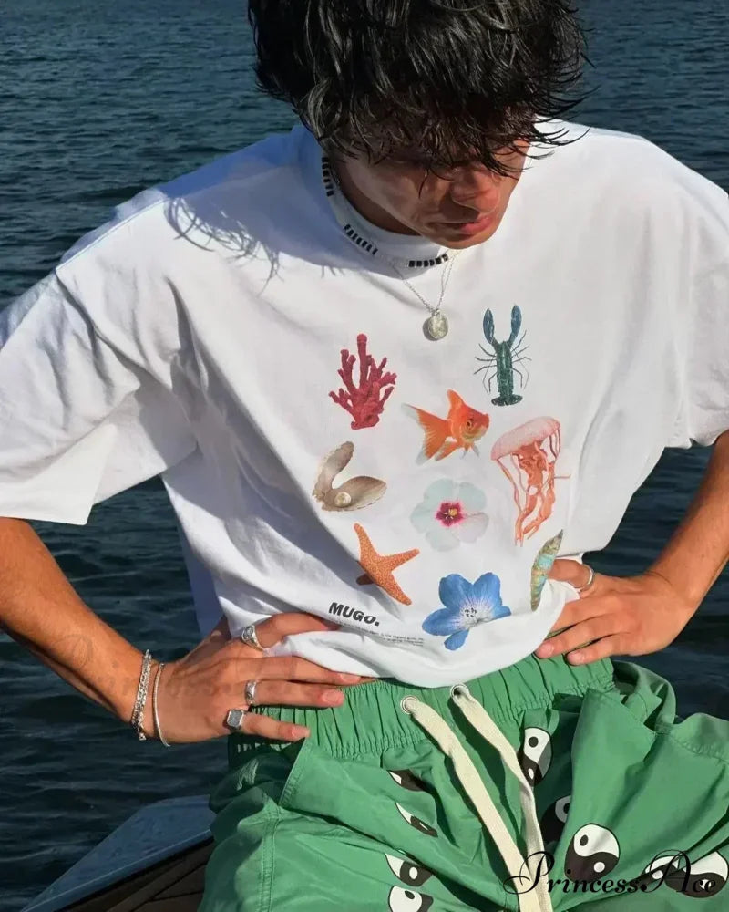 Informal Lotus Peepers Graphic T-shirt t-shirt-250223