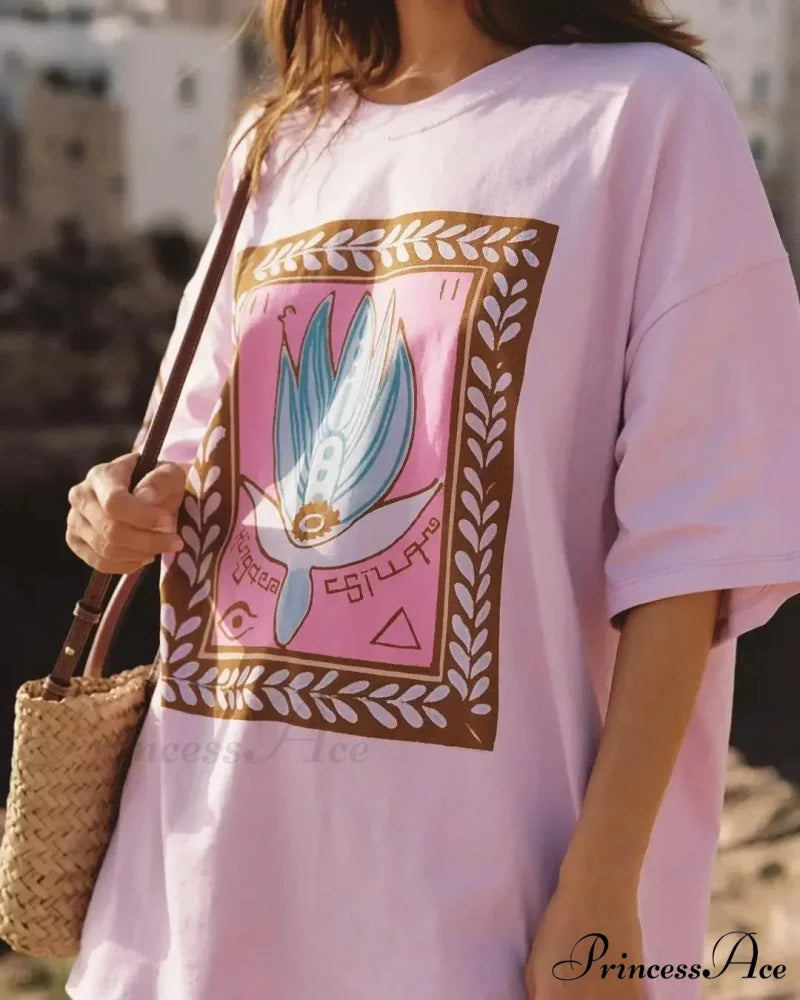 Informal Lotus Peepers Graphic T-shirt t-shirt-250223