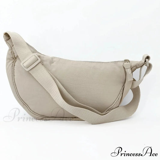 Informal Nylon Creator Hobos Crossbody Bag Beige crossbody-250126