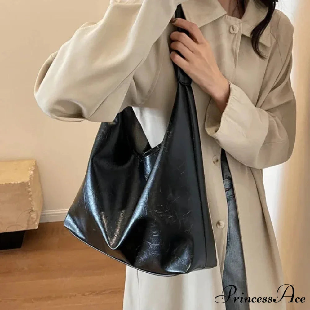 Informal Nylon Crossbody Shoulder Bag Black shoulder-250126