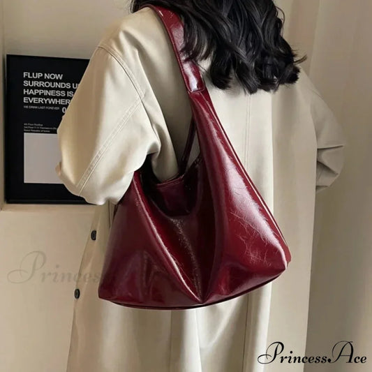 Informal Nylon Crossbody Shoulder Bag Burgundy shoulder-250126