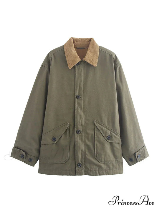 Informal Strong Bomber Jacket Army Green / S coats-241228