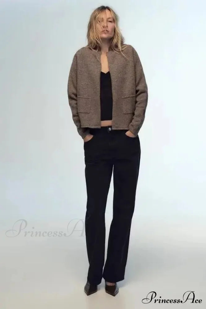 Informal Wool Extended Sleeve Cardigan cardigans-241228
