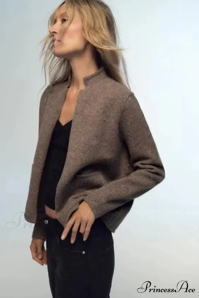 Informal Wool Extended Sleeve Cardigan cardigans-241228