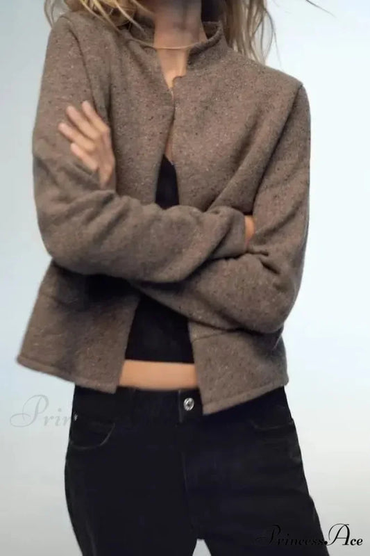 Informal Wool Extended Sleeve Cardigan Dark Grey / S cardigans-241228