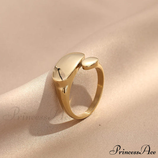 Ins Fashion Minimalist Style Irregular Open Rings gold / 7