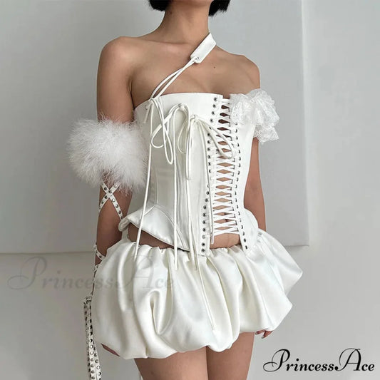 Irregular Bustier Corset Vintage Urban Crop Top croptop-250126