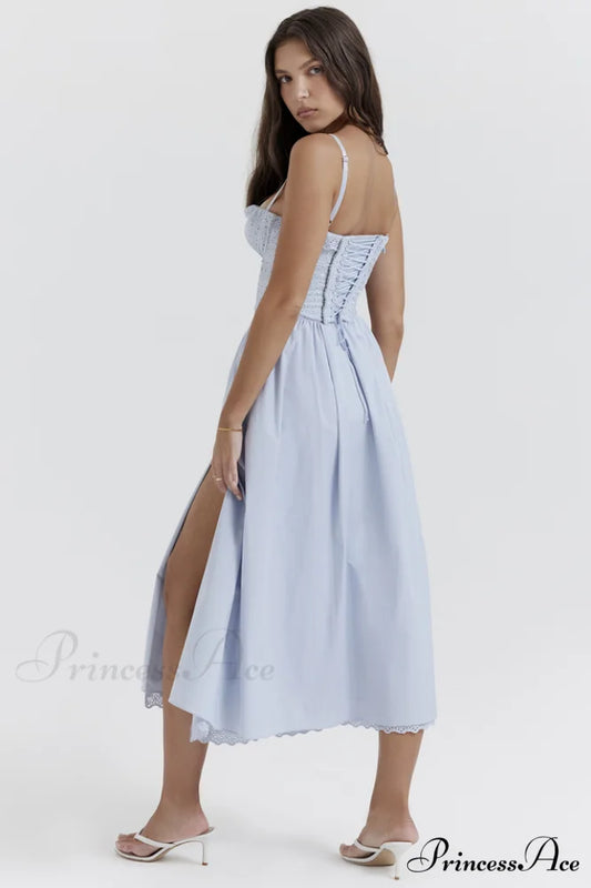 Jaime Broderie Stylish Anglais Midi Sundress