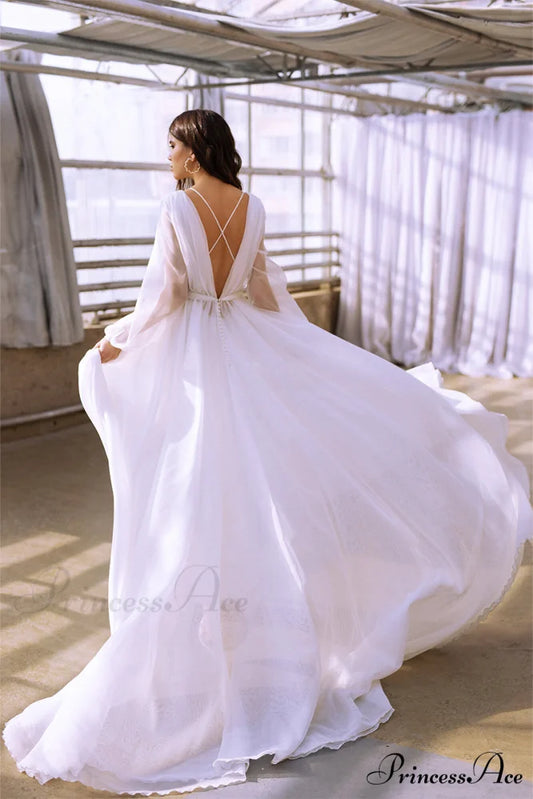 Jasmine Long Graceful Sleeve Wedding Gown