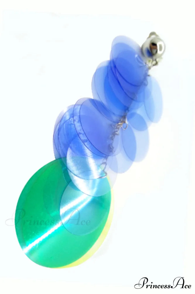 Jelly Color Stylish Sequin Earrings Blue