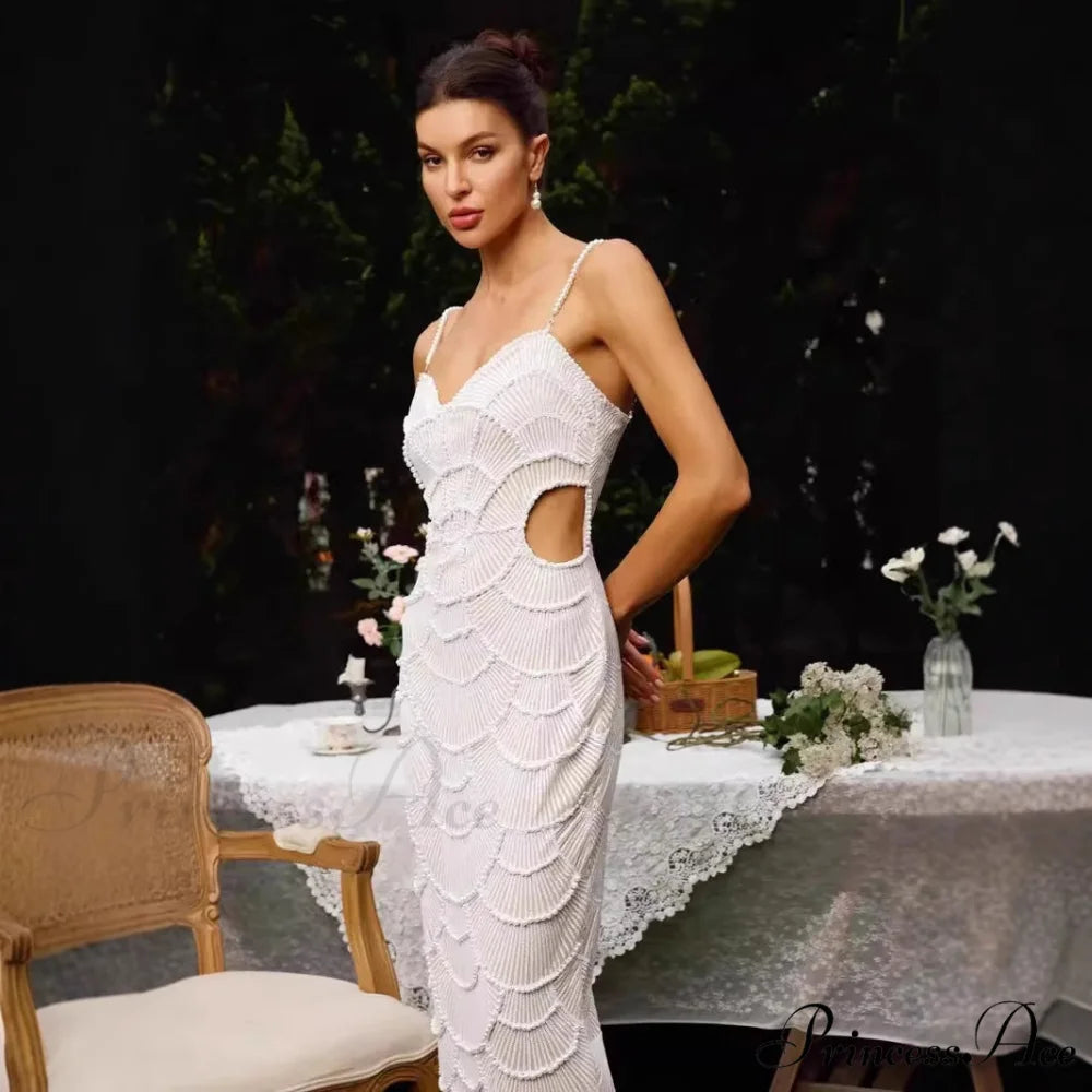 Jewel Adorned Sleeveless Bandage Formal Gown promdress-250223
