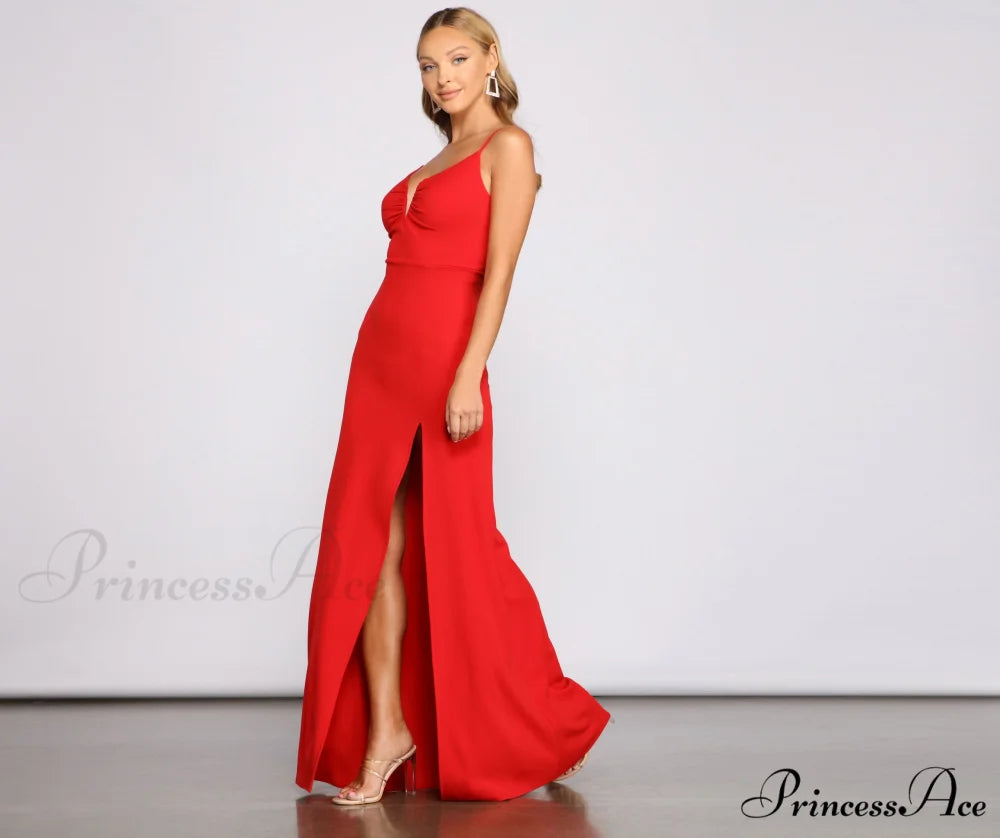 Jianna Formal Stylish A-Line Crepe Dress
