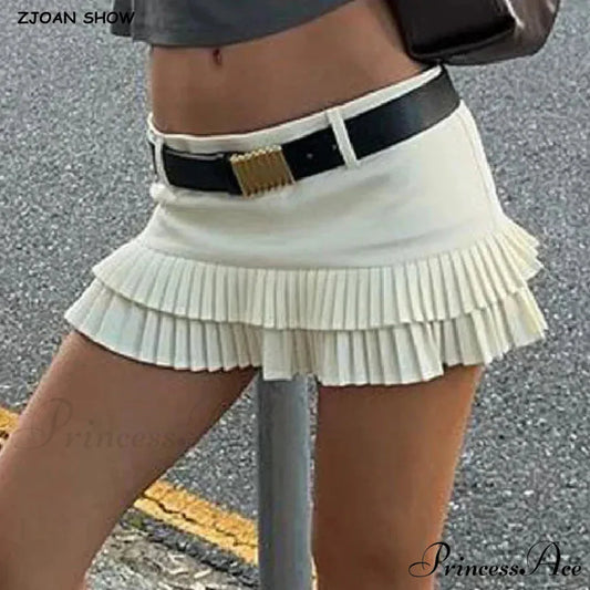 Joined Folded Skater Skirt WHITE / S skirts-250223
