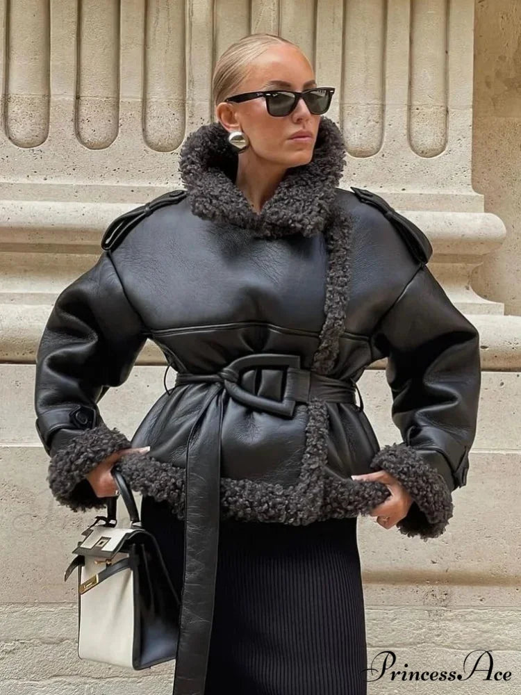 Joining Thickened Cozy Leather Jacket coats-241228
