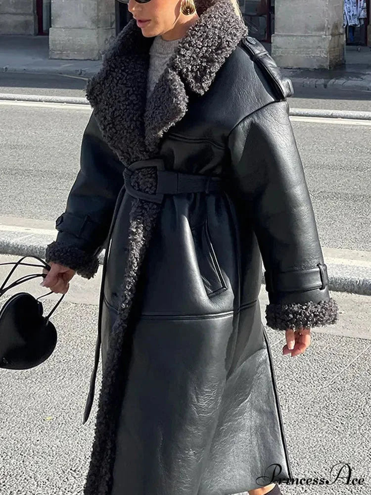 Joining Thickened Cozy Leather Jacket coats-241228