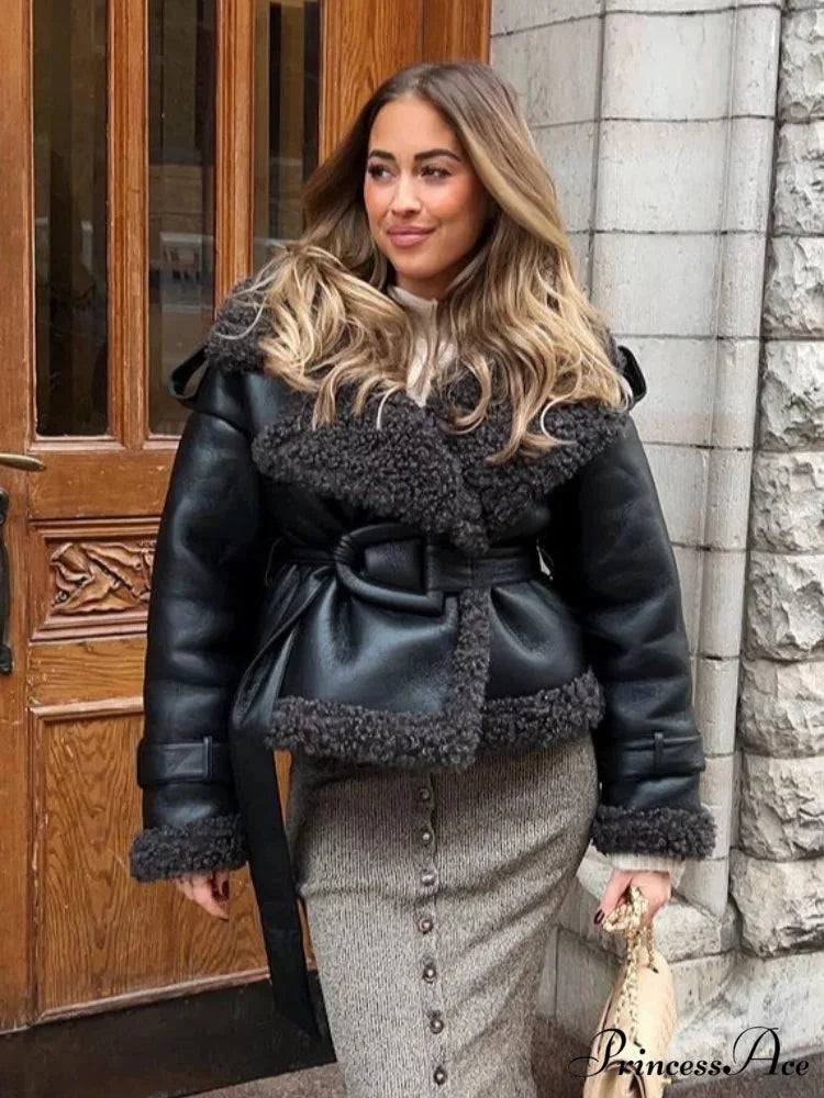 Joining Thickened Cozy Leather Jacket coats-241228