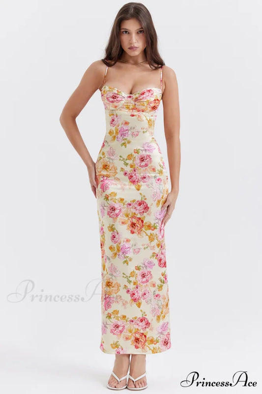 Josefina Ivory Stylish Floral Maxi Dress