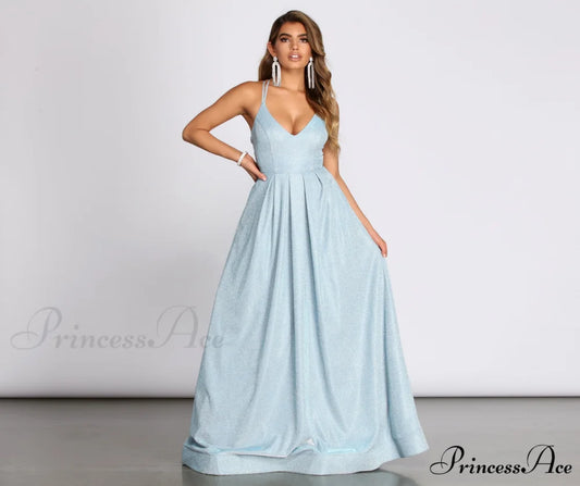 Jules Glitter Stylish Ball Gown LIGHT BLUE / 3