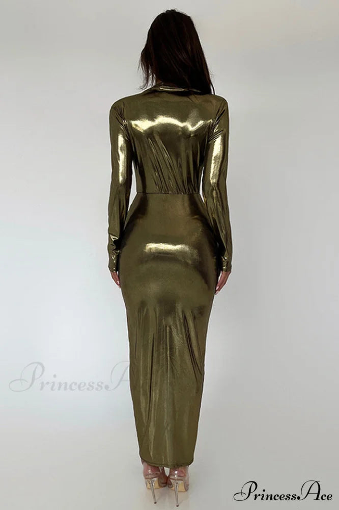 Juliette Metallic Stylish Tie Front Dress