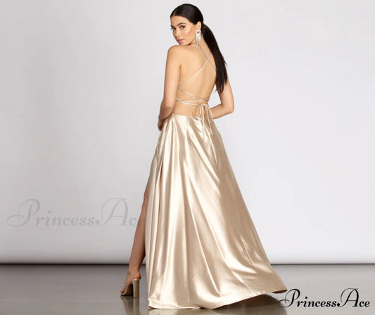 Kaia Satin Stylish A-Line Dress