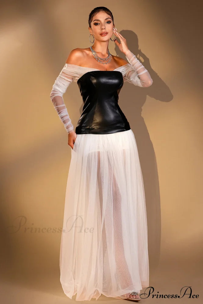 Kallatos Mesh Stylish Patchwork Dress