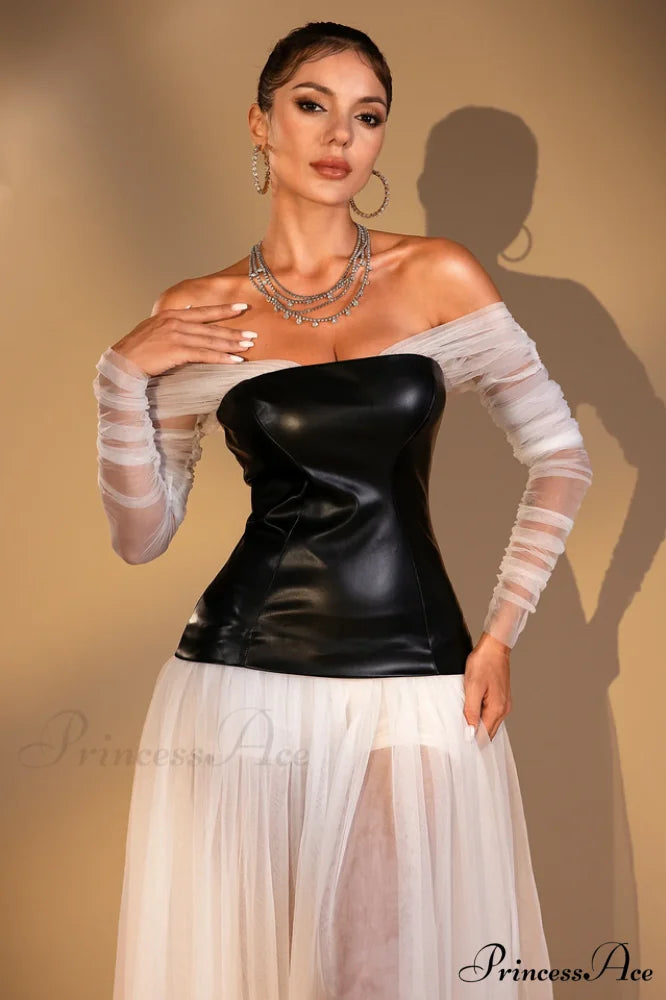 Kallatos Mesh Stylish Patchwork Dress