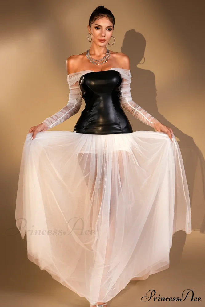 Kallatos Mesh Stylish Patchwork Dress