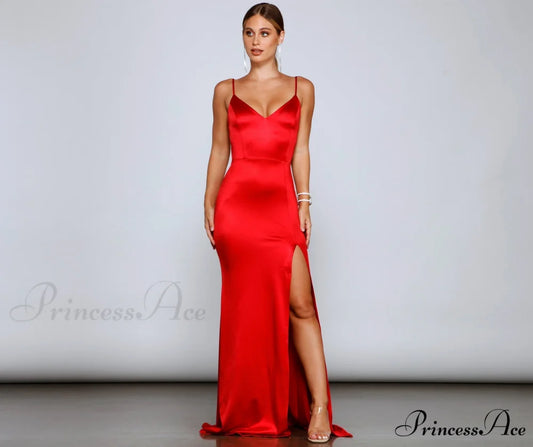 Karasi Formal High Charming Slit Mermaid Dress RED / XS
