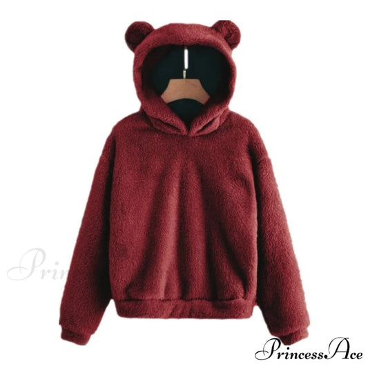 Kawaii Pullover Harajuku Oversize Hoodie Red wine / S