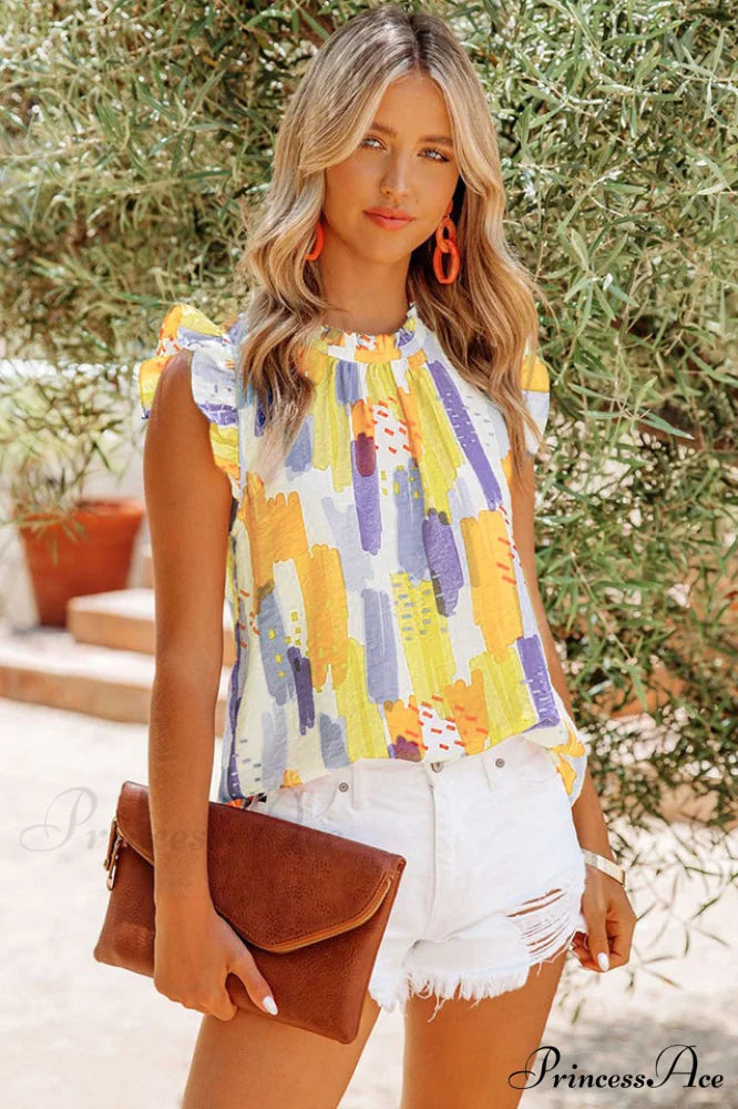 Kiera Flutter Stylish Sleeve Blouse S / 2#