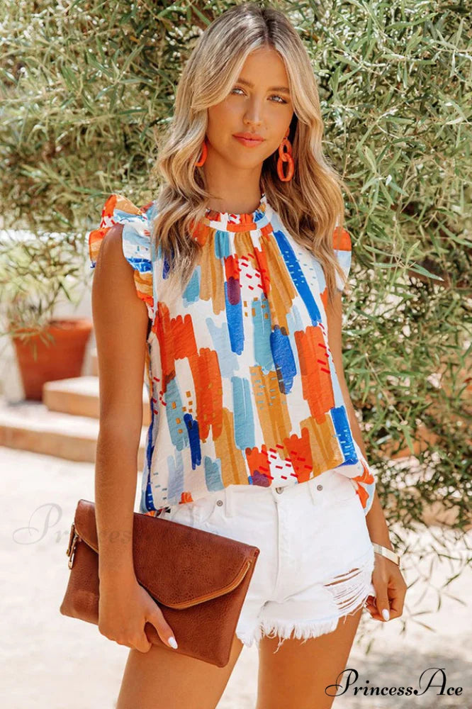 Kiera Flutter Stylish Sleeve Blouse S / 4#