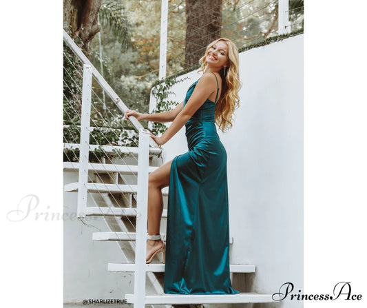 Kimia Formal Stylish Satin Wrap Gown