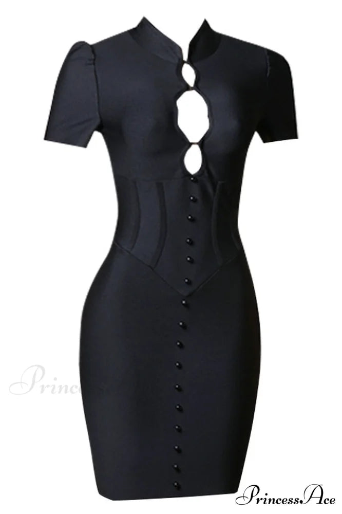 Kiri HIgh Neck Charming Mini Bandage Dress