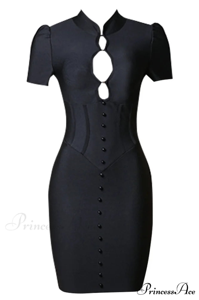 Kiri HIgh Neck Charming Mini Bandage Dress