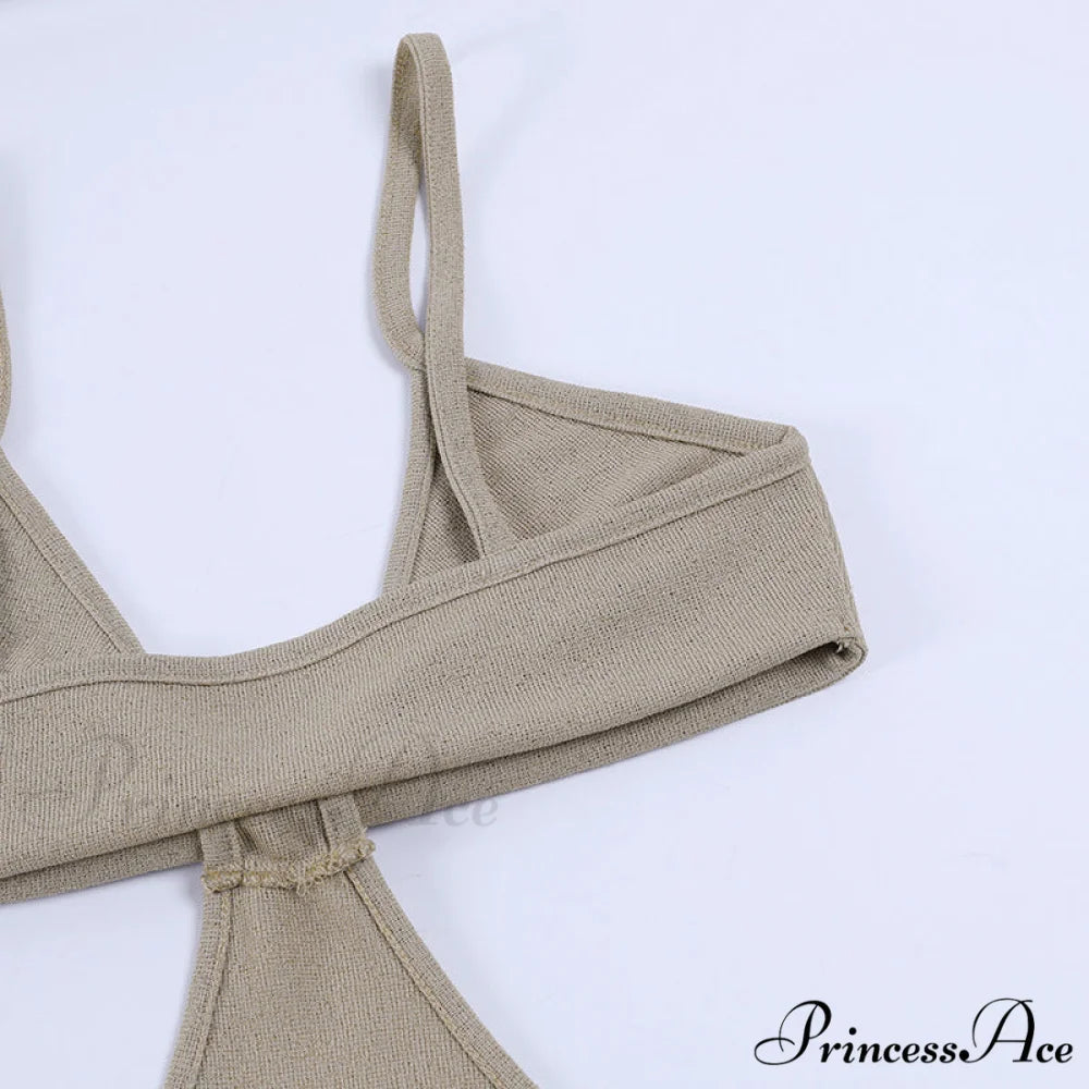 Knit Cut Out Charming Bralette Maxi Dress