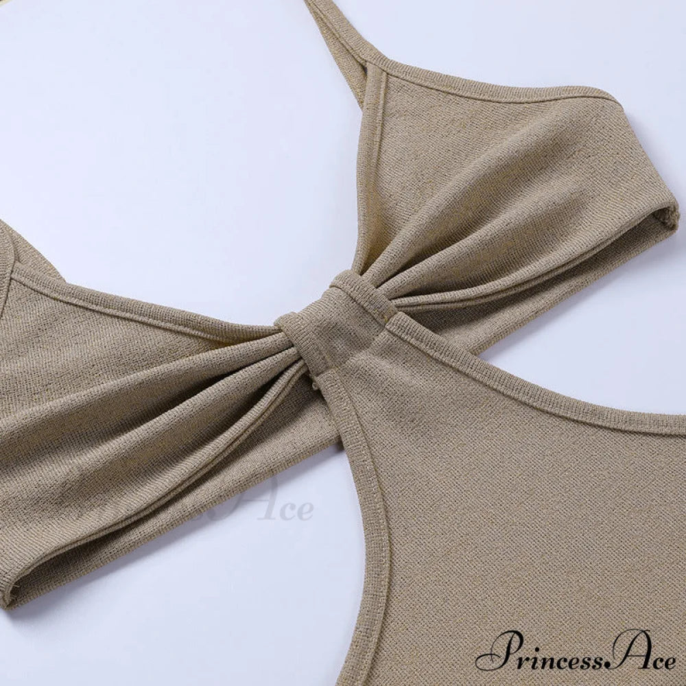 Knit Cut Out Charming Bralette Maxi Dress