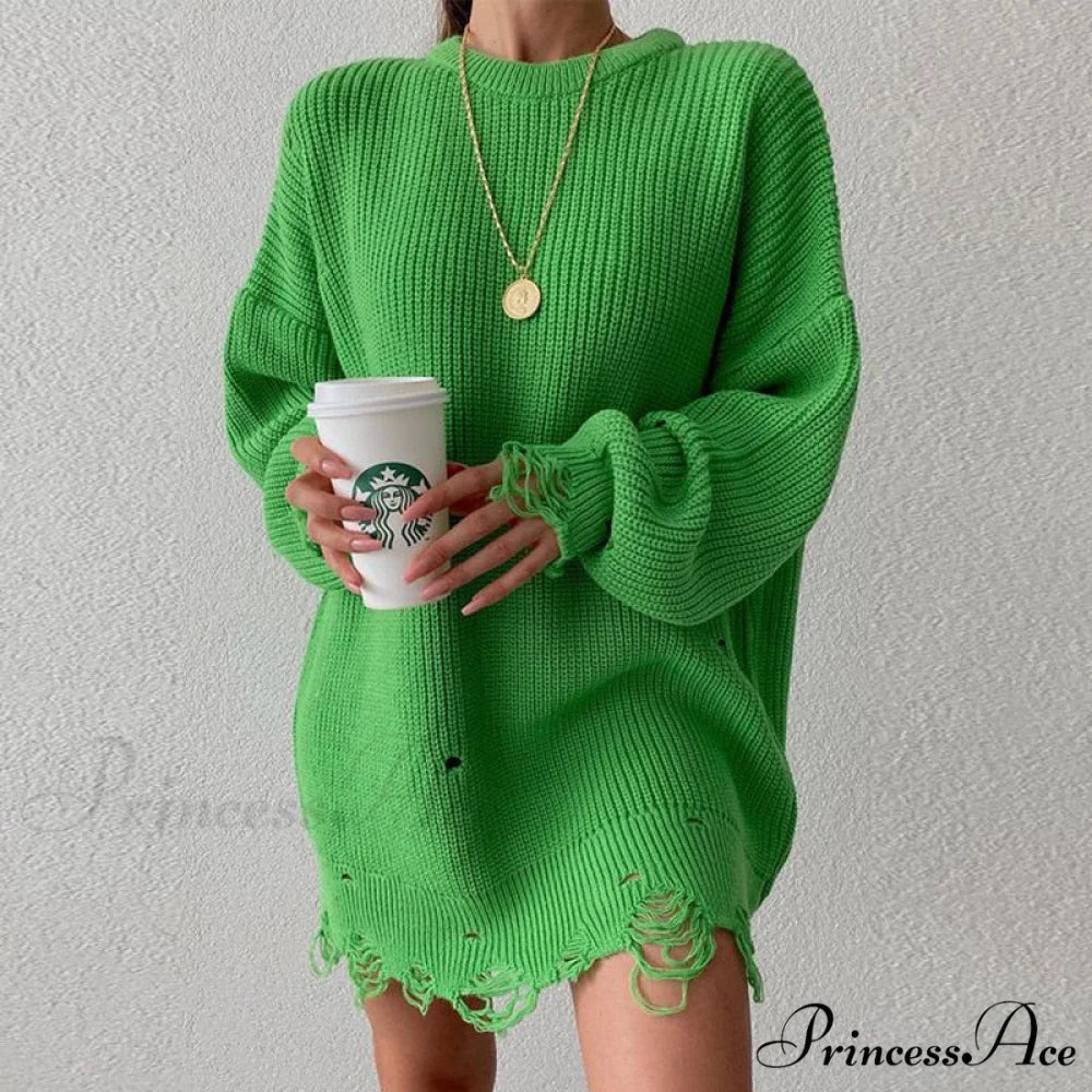Knitted Casual O Neck Long Sleeve Fashion Sweater