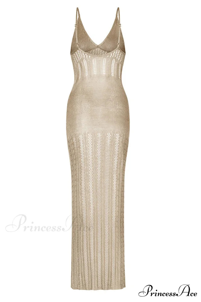 Knitted Cutout V Charming Neck Cover Up Dress