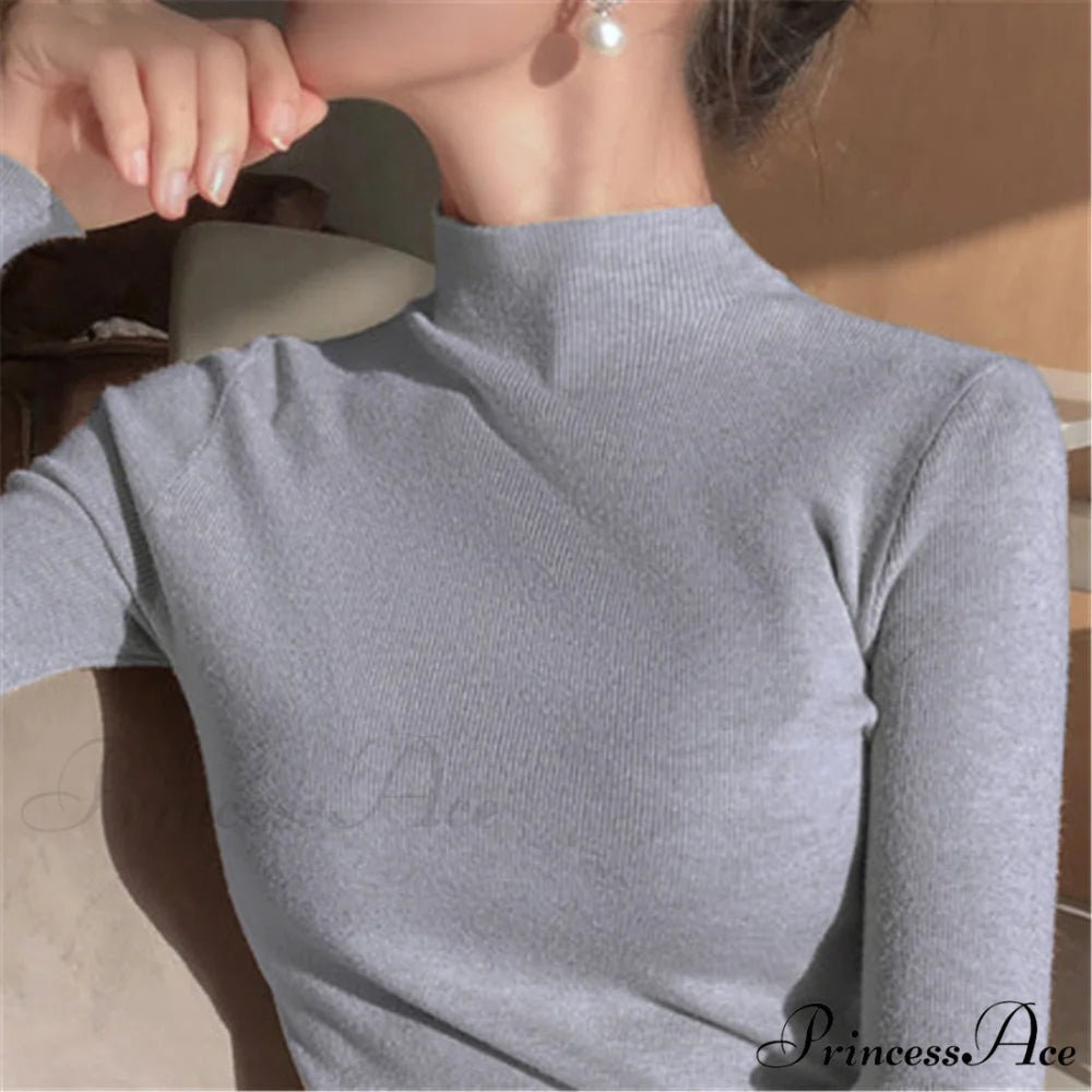 Knitted Turtleneck Pullovers Top