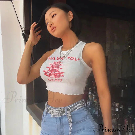 Knitting Print O Neck Off Shoulder 2024 Women Casual Slim Streetwear Crop Female Vacation Clothes Tank top