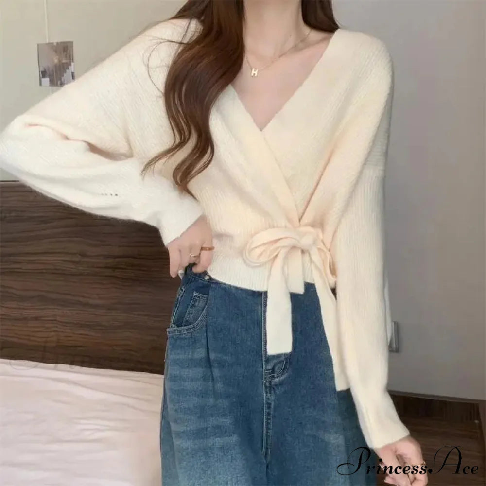 Knotted Waist Slimming Knit Cardigan cardigans-241228