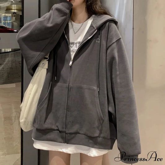 Korean Version Oversized Solid Color Hoodies Sweatshirts & Hoodies-L